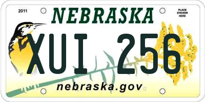NE license plate XUI256