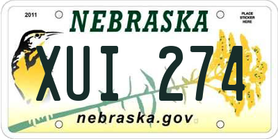 NE license plate XUI274
