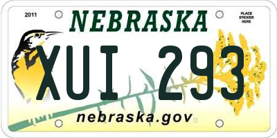 NE license plate XUI293