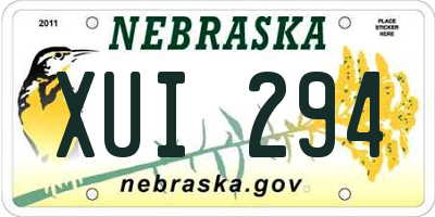 NE license plate XUI294