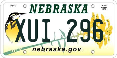NE license plate XUI296