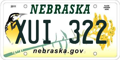 NE license plate XUI322