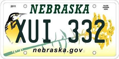 NE license plate XUI332