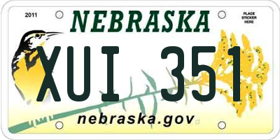 NE license plate XUI351