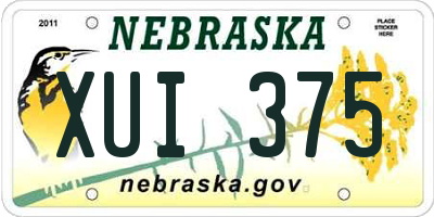 NE license plate XUI375