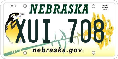 NE license plate XUI708