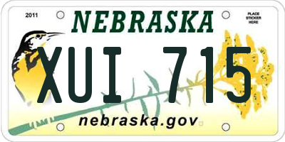 NE license plate XUI715