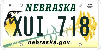 NE license plate XUI718