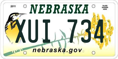 NE license plate XUI734