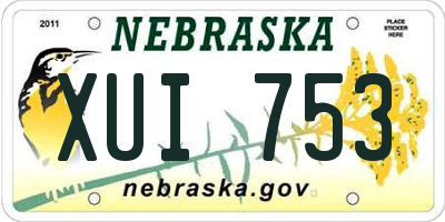 NE license plate XUI753