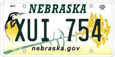 NE license plate XUI754