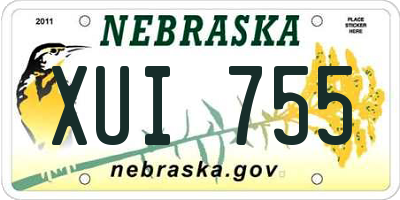NE license plate XUI755