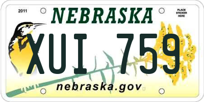 NE license plate XUI759