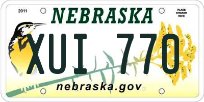 NE license plate XUI770
