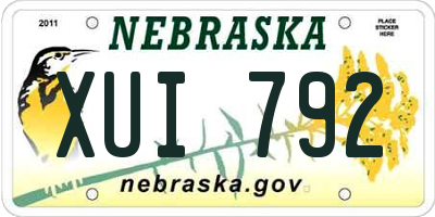 NE license plate XUI792