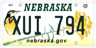 NE license plate XUI794