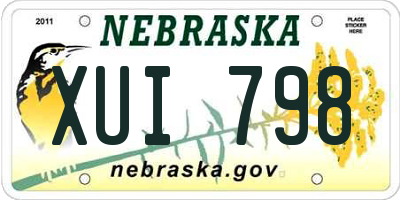 NE license plate XUI798