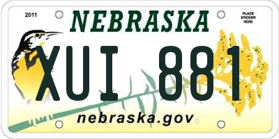 NE license plate XUI881