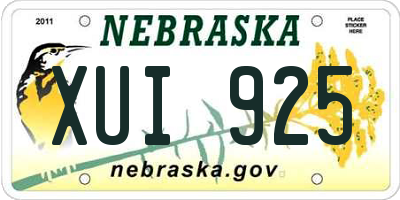 NE license plate XUI925