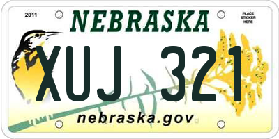 NE license plate XUJ321