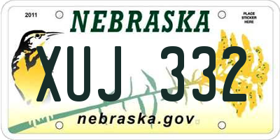 NE license plate XUJ332