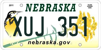 NE license plate XUJ351