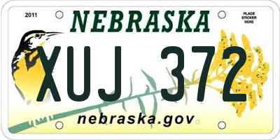 NE license plate XUJ372