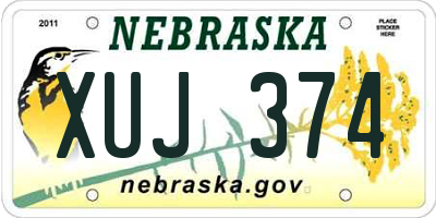 NE license plate XUJ374