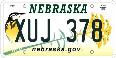 NE license plate XUJ378