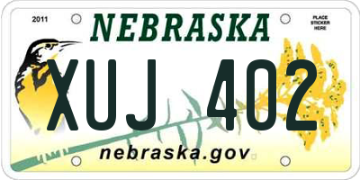 NE license plate XUJ402