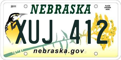 NE license plate XUJ412