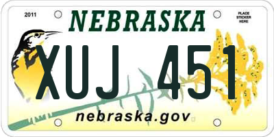 NE license plate XUJ451