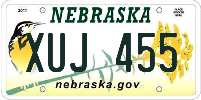 NE license plate XUJ455