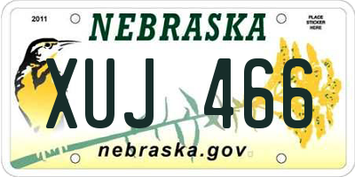 NE license plate XUJ466