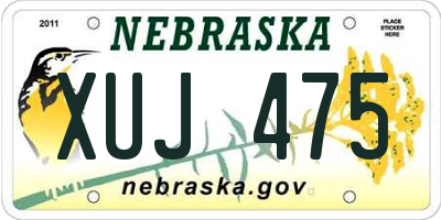 NE license plate XUJ475