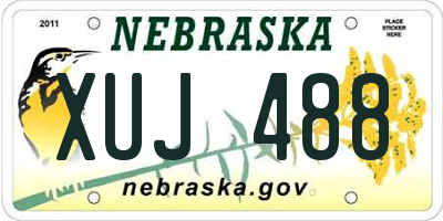 NE license plate XUJ488