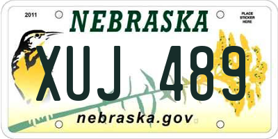 NE license plate XUJ489