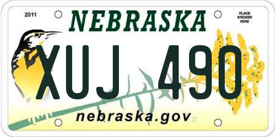 NE license plate XUJ490
