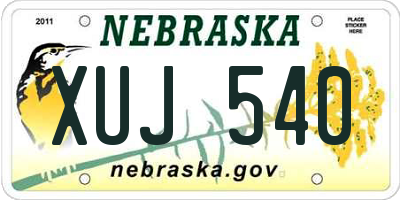 NE license plate XUJ540