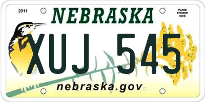 NE license plate XUJ545