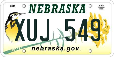 NE license plate XUJ549