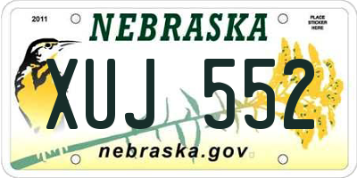 NE license plate XUJ552