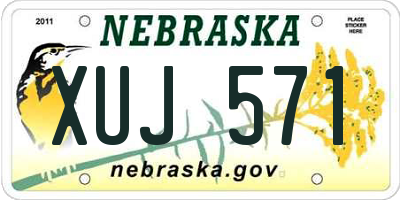 NE license plate XUJ571