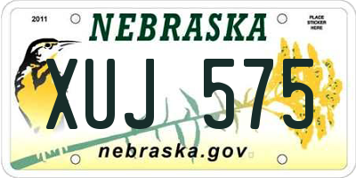 NE license plate XUJ575