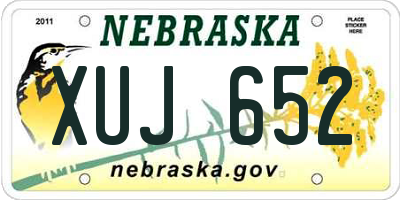 NE license plate XUJ652