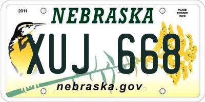 NE license plate XUJ668