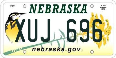 NE license plate XUJ696