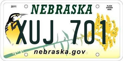 NE license plate XUJ701