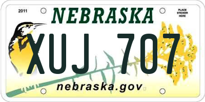 NE license plate XUJ707