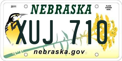 NE license plate XUJ710